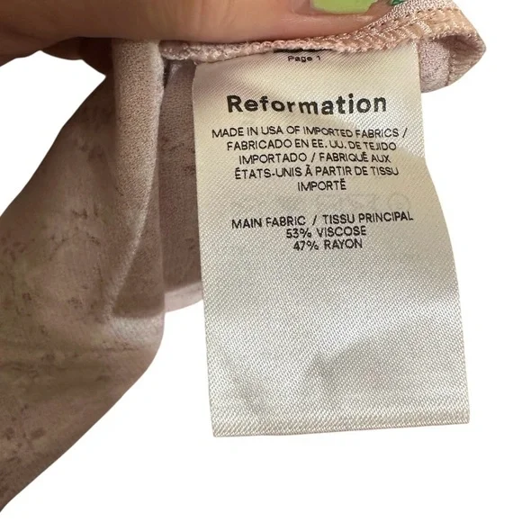 Reformation Pink Floral Square Neck Mini Dress Cottagecore Romantic Size S - Picture 3 of 9